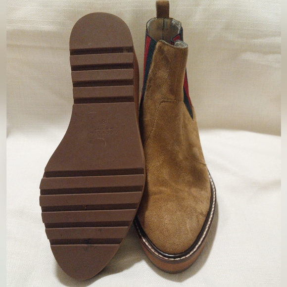 Cecelia New York Tan Suede Gemma Chelsea Wedge Ankle Boot - Picture 10 of 10